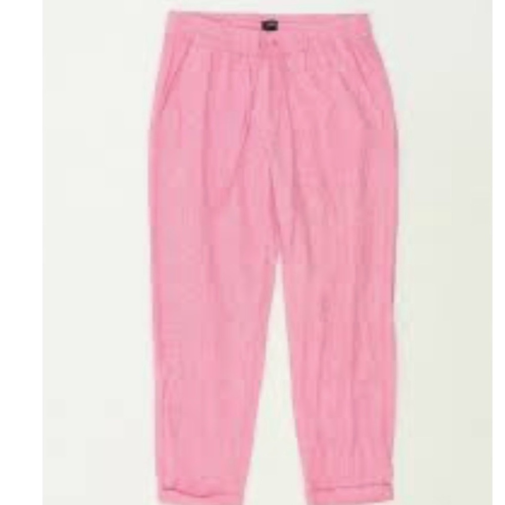 J Crew Chambray Linen Blend Pink Pants